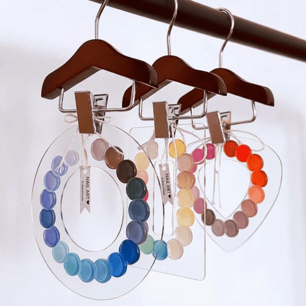 Stainless Steel Clips Nail Showing Shelf Acrylic Mini Wooden Hangers Nail Art Shop