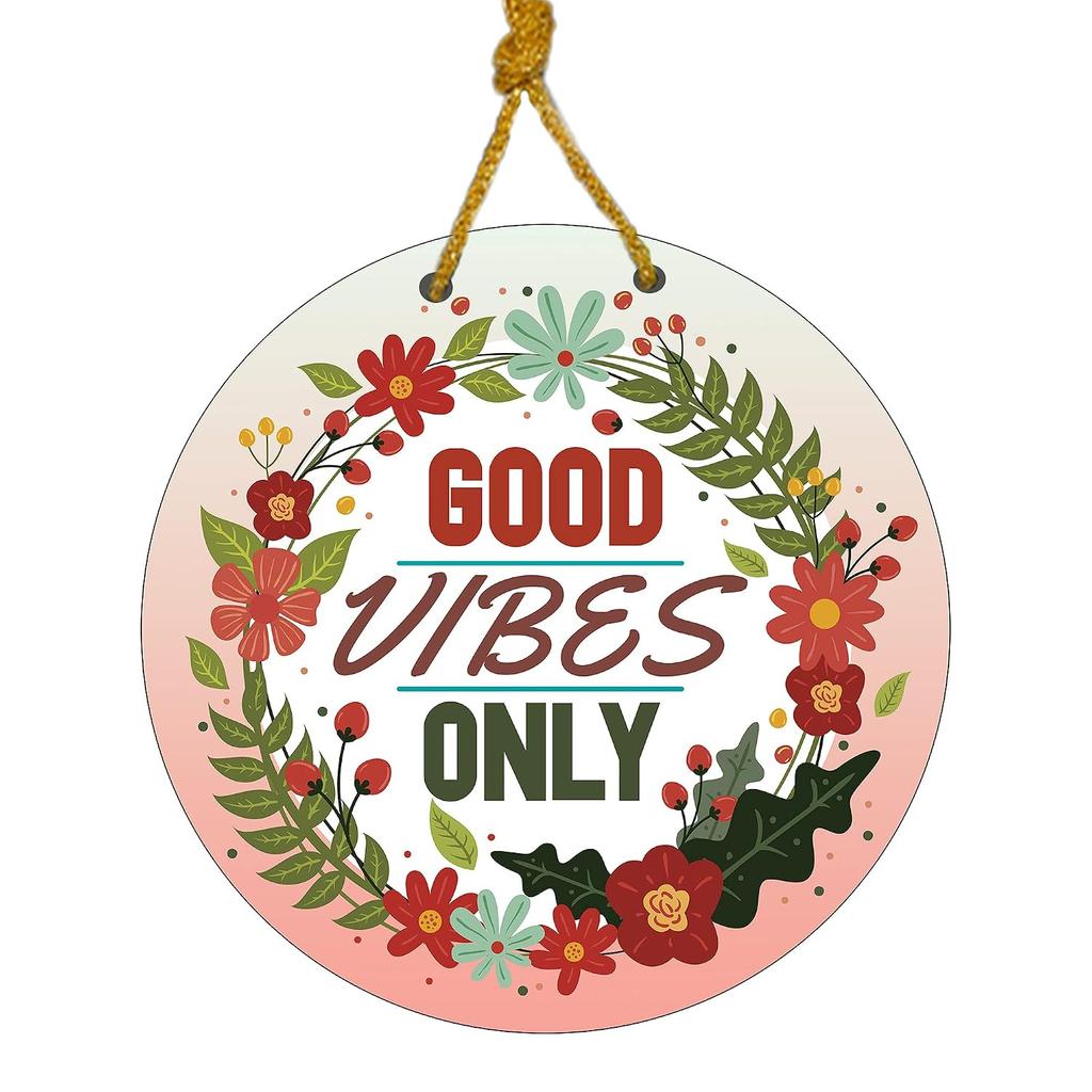 Wooden Wall Hangings For Home Décor, Living Room, Wall Décor - Good Vibes Only