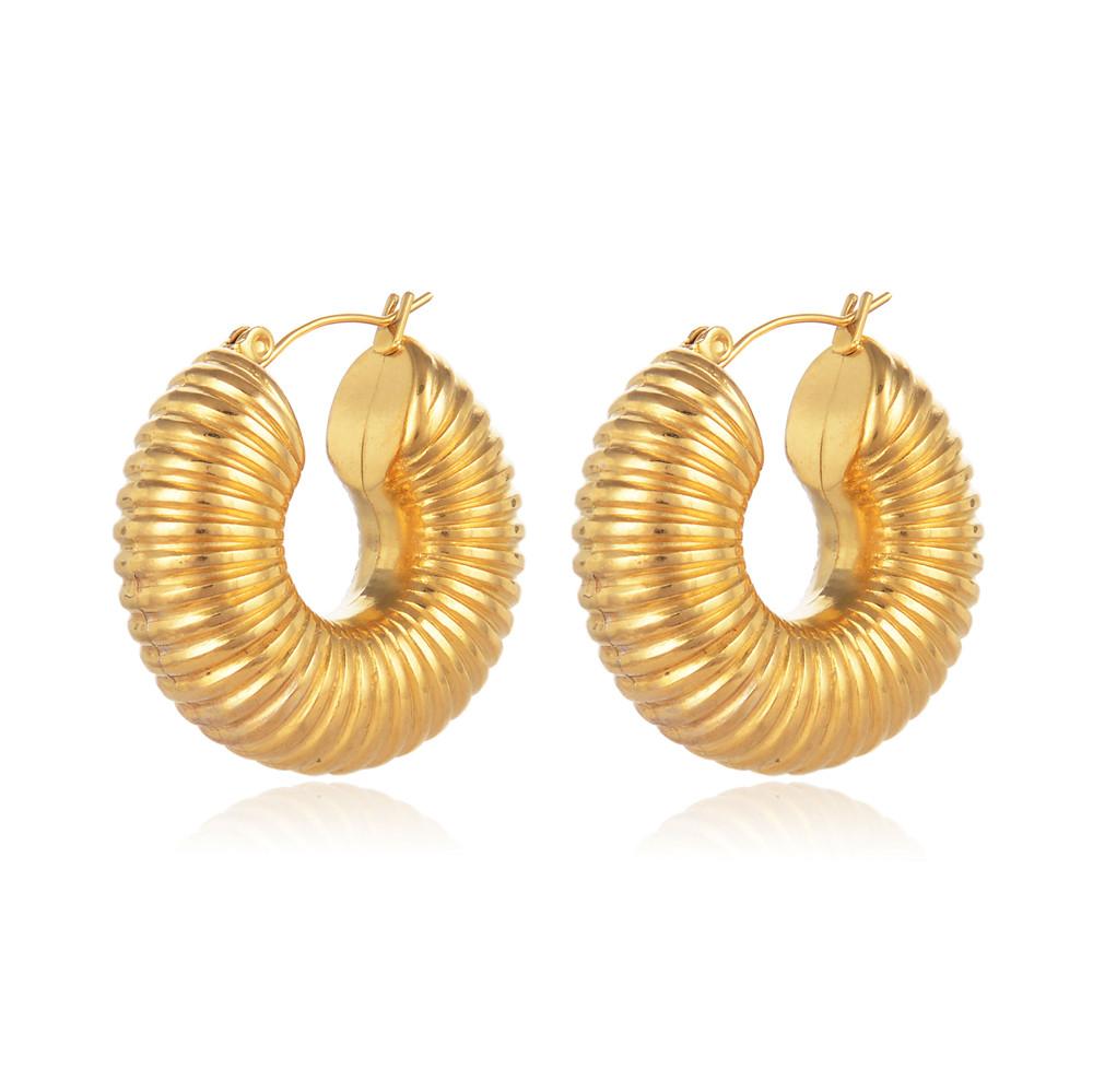 

Стильные серьги-кольца FYSARA из нержавеющей стали с 18-каратным золотым покрытием для женщин. Уникальные полые серьги в виде раковины улитки. Циркониевые аксессуары. золотой
