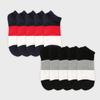 Sagseuei [10Pack] Basic 200N Three-Tone Short Ankle Socks