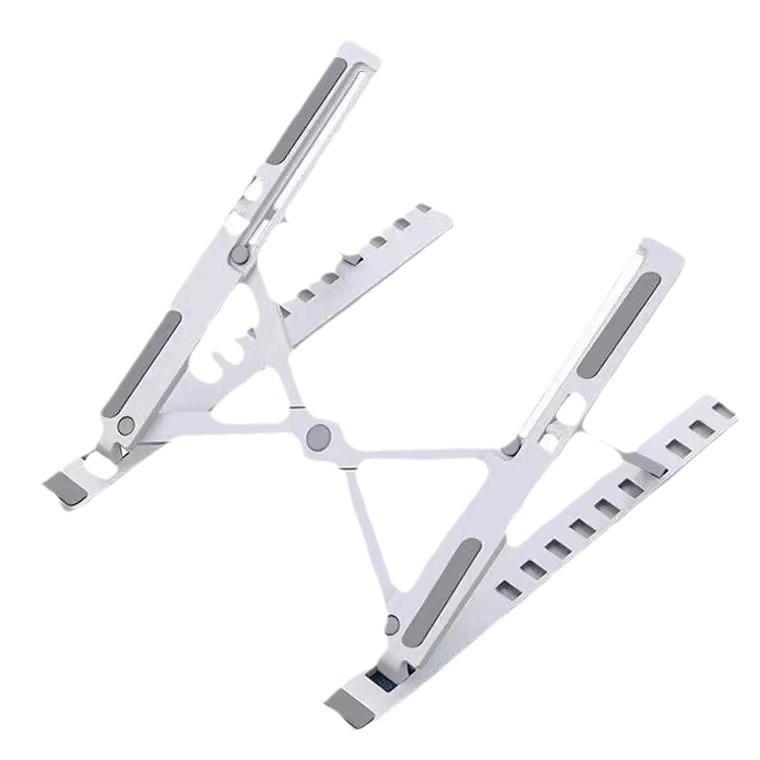 

Large Plastic Ten-speed Laptop Holder Foldable Convenient Notebook Heightening Rack білий