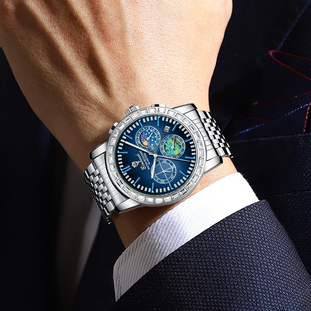 BINBOND Luxury Scratch-Resistant Quartz Wristwatches For Men Luminous Waterproof Auto Date Men's Watch Sports Casual