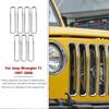 Chromowana Osłona Chłodnicy Grill Dekoracyjny Pierścień dla 1997-2006 Jeep Wrangler TJ