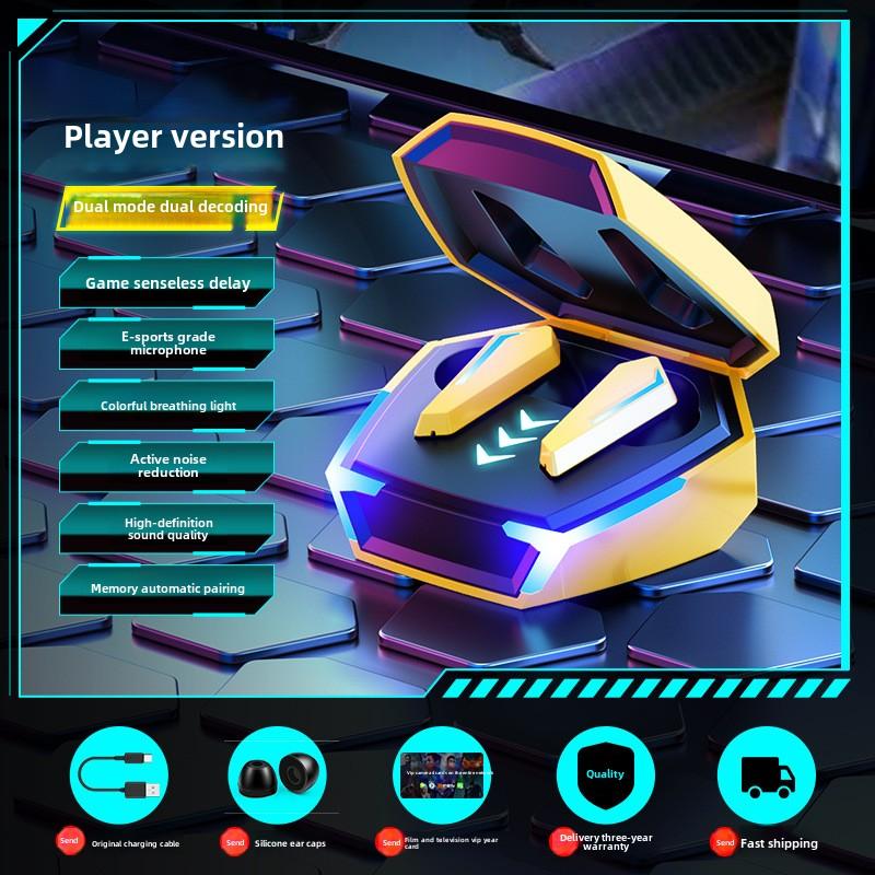 

Беспроводные Bluetooth-наушники с шумоподавлением Киберспорт Игры Музыка Внутриканальные жёлтый