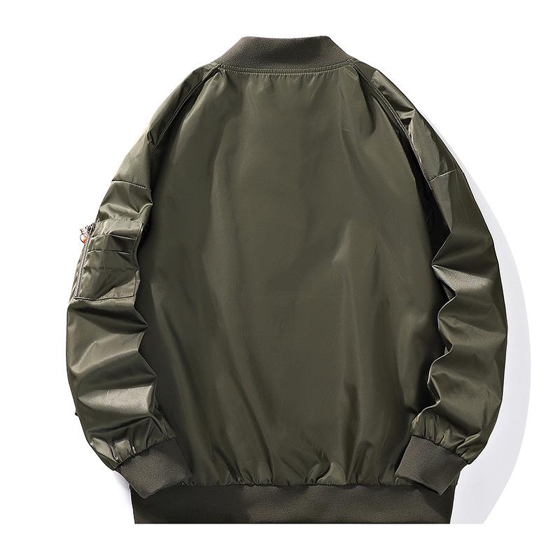 Осенняя новая куртка мужская модная брендовая летная куртка однотонная модная свободная — фото 4