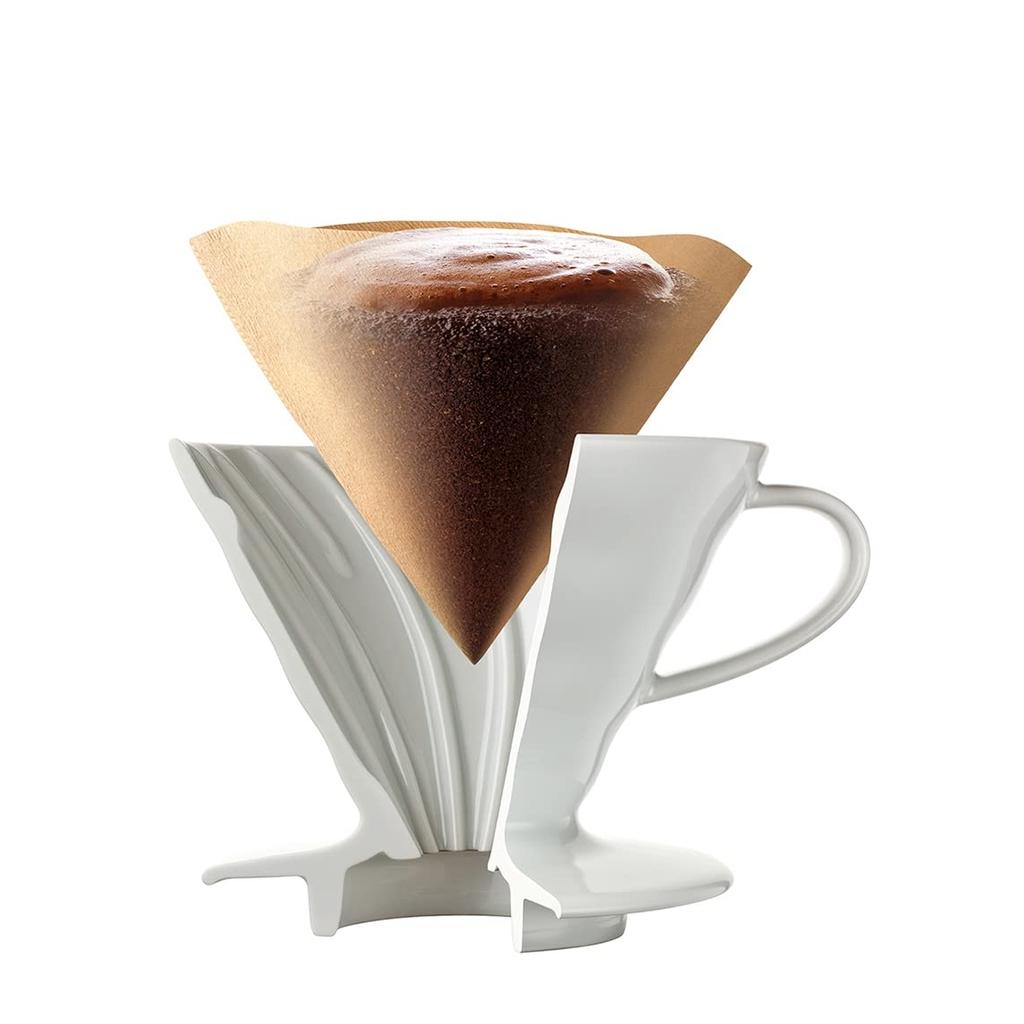 HARIO V60 Paper Coffee Filters 01M, 1-2 Cup, 100 Sheets, Natural Unbleached VCF-01-100M
