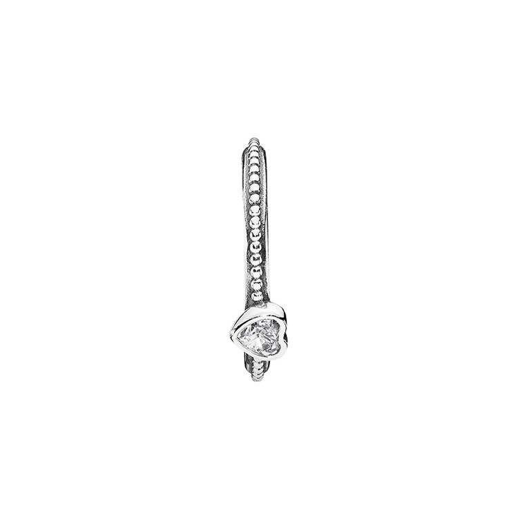 Pandora Heart 925 Silver Romantic Minimalist Fashion Ring Women rings 190896CZ