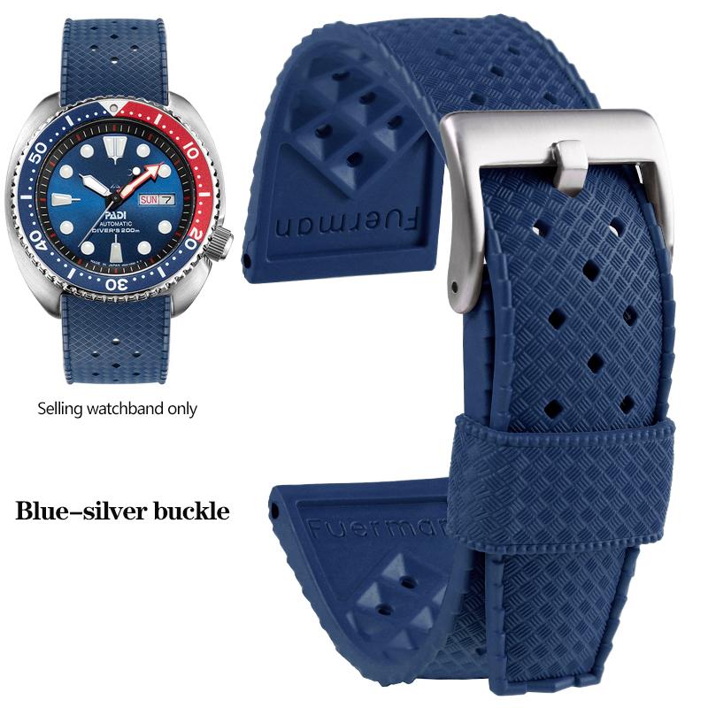 Tropical Rubber Strap  for Seiko SRP777J1 Soft Silicone Diving Waterproof Breathable Sport Wristband Men 20mm 22mm Watch Band
