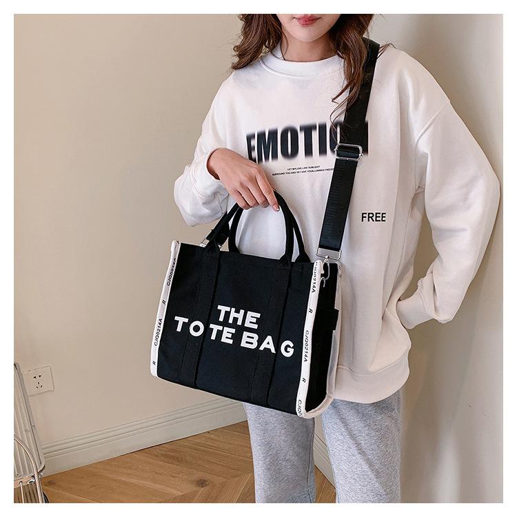 Stylish Tote Bag New Lettering Handbag Large-Capacity Canvas Crossbody Bag CLE