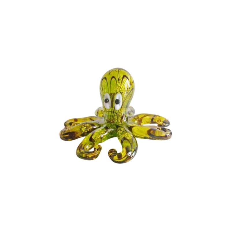 Multicolor Octopuses Glass Miniature Figurine Home Office Desktop Decors Car Ornament Gift for Birthdays Valentines Day