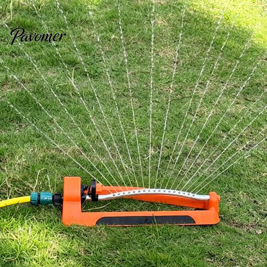 Outdoor Water Sprinkler Lawn with Weighted Base, 17 Anti-Clog Nozzles, Adjustable Large Area Spray Sprinkler, Oscillating for Coverage Garden