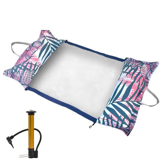 2-in-1 Floating Hammock Beach Tote Reusable Easy To Carry Inflatable Water Hammock Pool Floats Swimming Lounger
