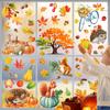 Autumn fallen leaves simulated maple leaf pumpkin bicycle rabbit electrostatic stickers Thanksgiving day