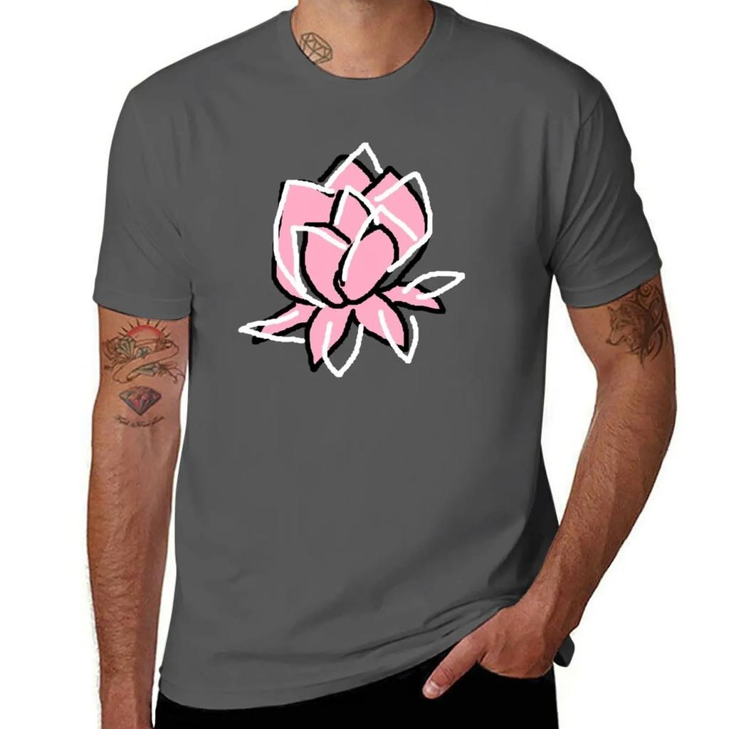 Pink Lotus T-Shirt anime figures vintage graphic tee t shirt men