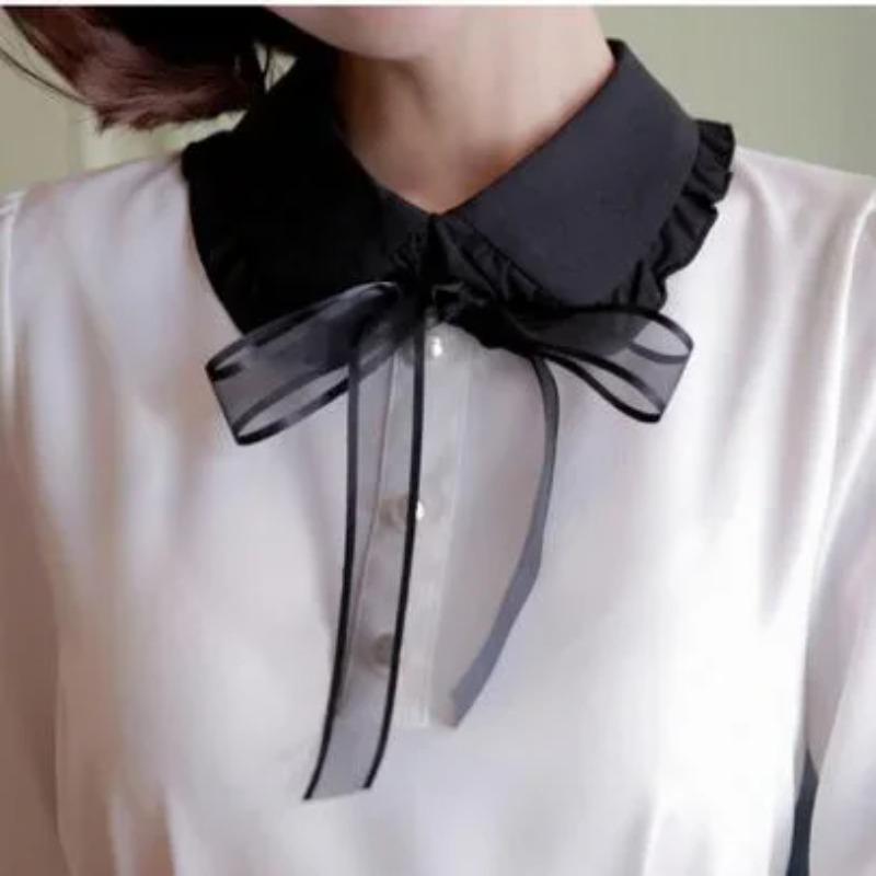 Womens Detachable Fake Collar Solid Color False Collars Half Shirt Blouse Top Female Sweater Fake Collars Clothes Accessories