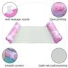 Portable Foldable Water Hammock with Net Backrest Floating Water Bed Inflatable Striped Swimming Pool Mattress Pool Party Toy