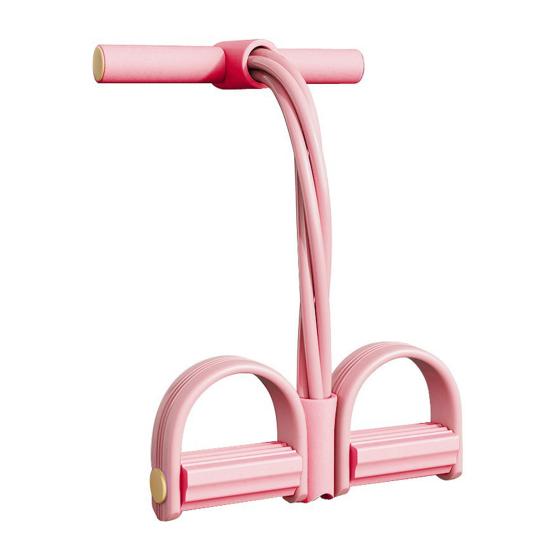 4-Tube Pedal Resistance Band with Handle Multifunction Tension Rope Yoga Sit-up Training Pedal Puller Body Stretching Trainer