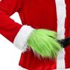 Monster Santa Costume Set - Green Beard, Furry Hat & Gloves For Halloween & Christmas Cosplay, Carnival Party Accessories
