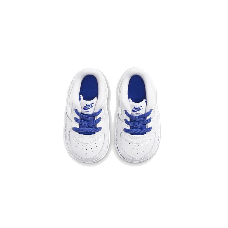 Nike Air Force 1 07 Crib Skateboard Shoes White Blue Infant And Toddler CQ4564-100