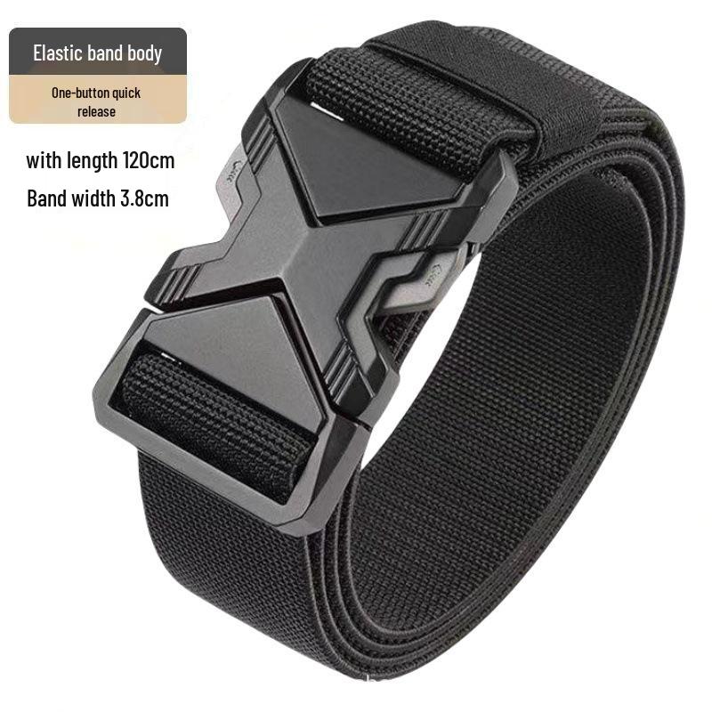 Men's Adjustable Leather Tactical Belt: Elastic, Versatile, Casual, Outdoor Training, Workwear