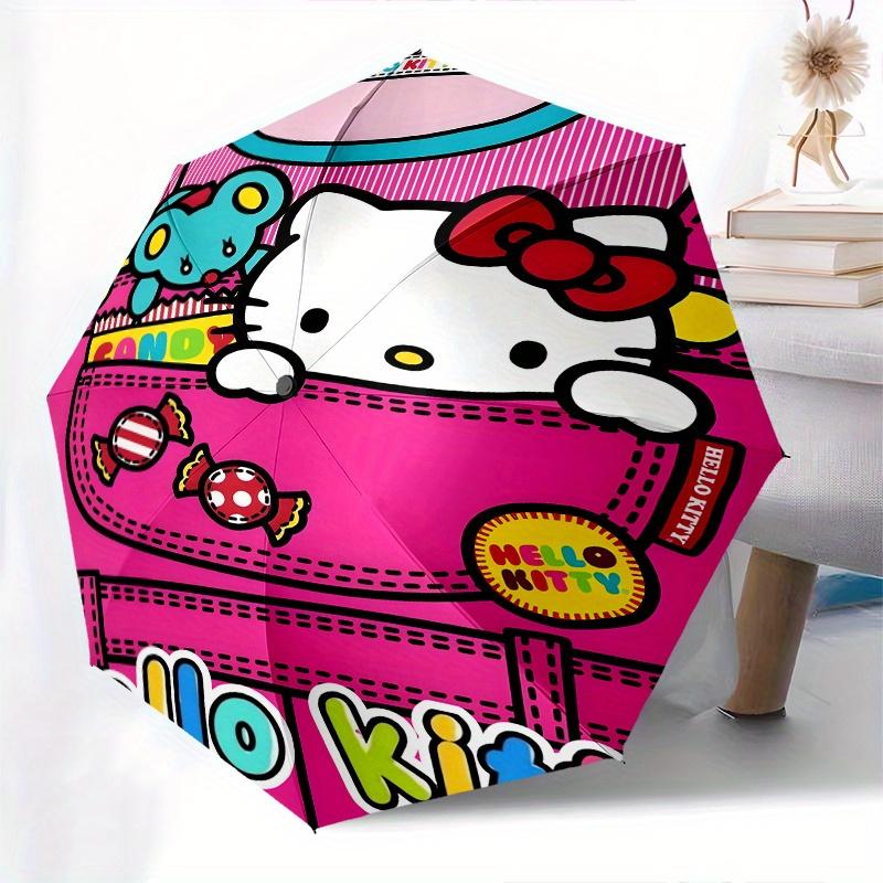 Hello Kitty,Candy Mouse Automatic Folding Umbrella Simple 8 Rib Design, Bright Cartoon Pattern, Durable Iron Frame, Suitable For Travel, Out