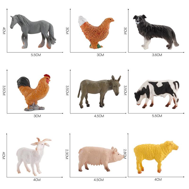Realistic Farm Animal Figures Pvc Material With Chicken Duck Cow For Kids Educational Toy
