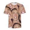 Maglietta Grafica Divertente con Faccia di Nicolas Cage per Uomo T-Shirt 3D Stampa Divertente T-Shirt Moda Streetwear Top Magliette Estive