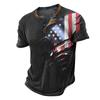 Men's Summer Flag Printed Short Sleeve Tops Men's Casual Fashion Short Sleeve Shirts