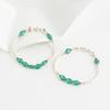 Women's Green Turquoise Gemstone Silver Chain Bracelet