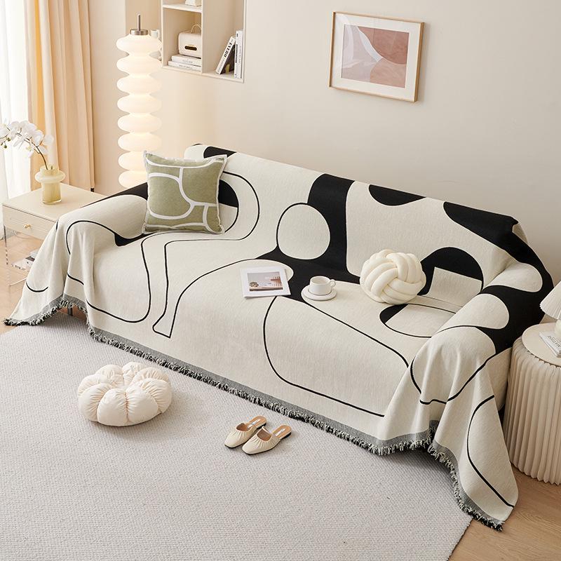 Fantasy Journey Four Seasons Non-slip Sofa Throw Cover, Cream Style, Simple Design