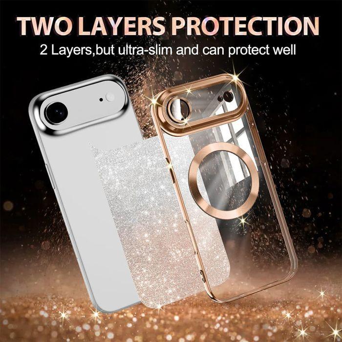Coque de Protection - BOOLING - pour iPhone Air - avec Cercle Magnétique - Doré - 2 Verres Trempés
