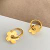 Exquisite 18K Gold-Plated Petal Earrings: Stylish and Childlike Flower Hoops for Women