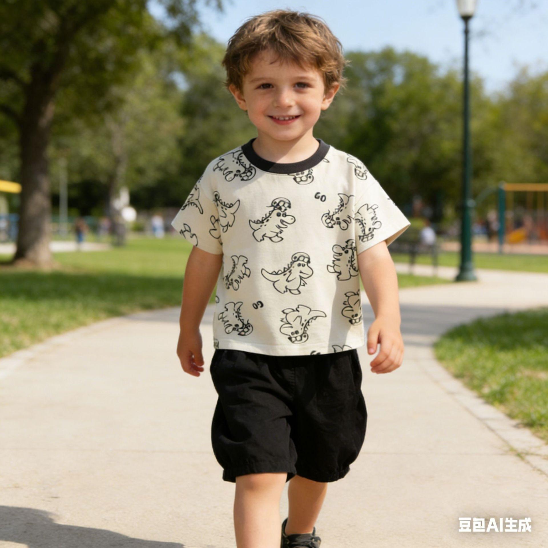 Baby Boys Girls Summer Short Sleeve T Shirt Kids Casual Half Sleeve Top 80