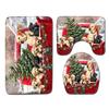 Christmas Shower Curtain Floor Mat Combination Four-Piece Set Bathroom Toilet Carpet Shower Room Mat Foot Mat