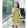 Girls Summer Jumpsuit Princess Dress Western Style POLO Collar Skirt Children's Puff Sleeve Dress Thin Princess Dress