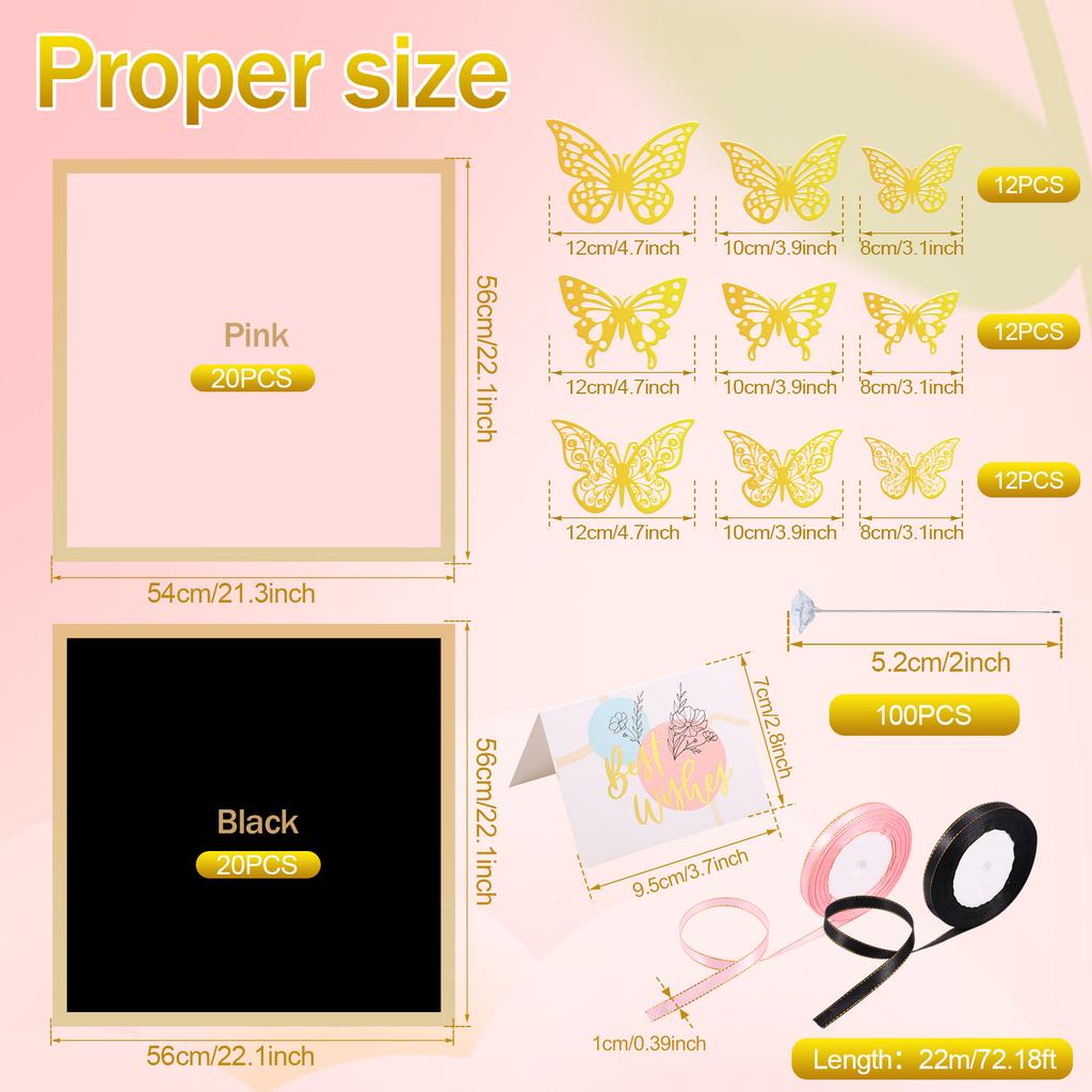 40 Sheets Flower Wrapping Paper Golden Border Bouquet Wrapping Papers for Florist Flower Paper Wedding Birthday Party DIY Gift