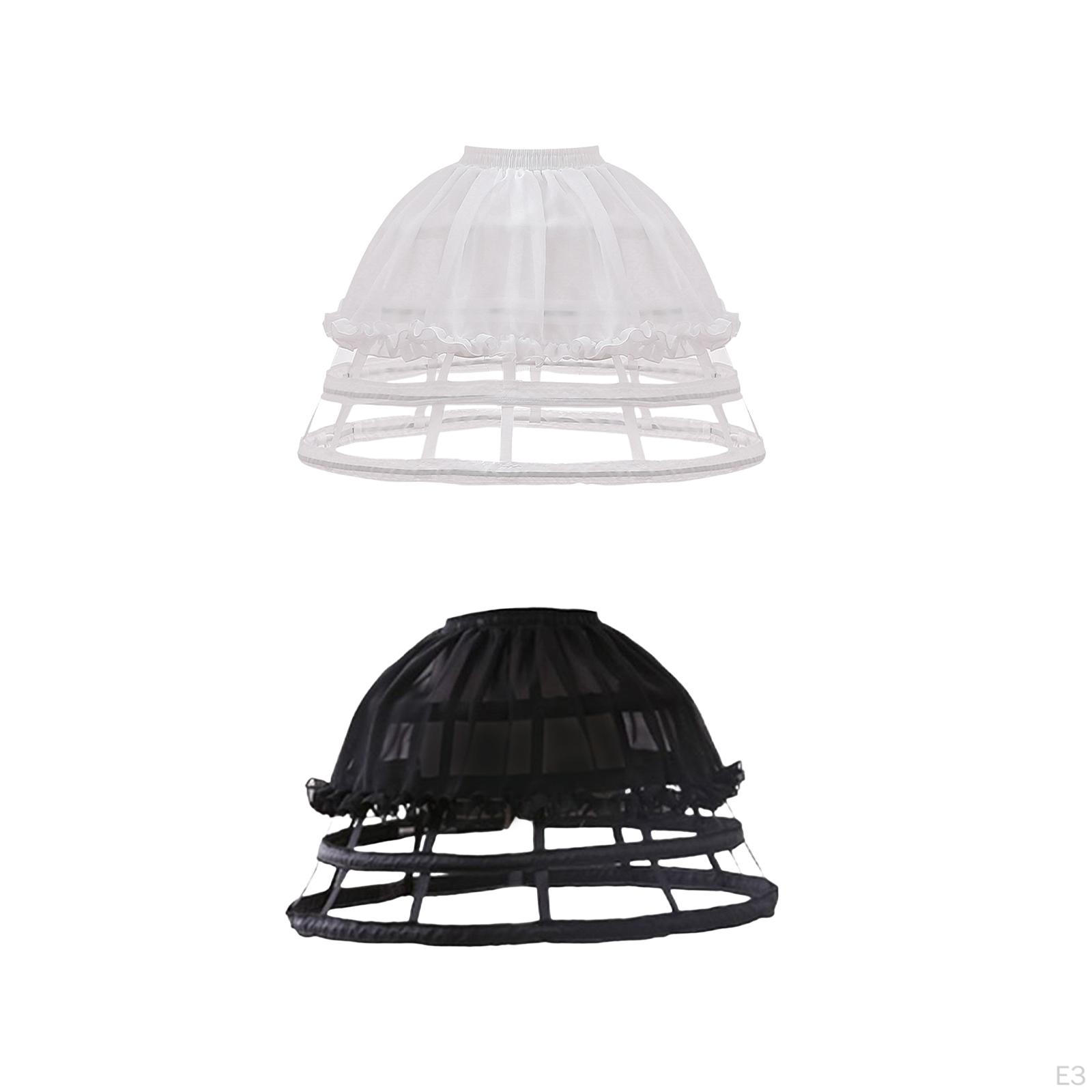 GRACEART 3 Jupe de Cerceau Jupon Sacoche Cage Jupe bordereaux de Mariage (Blanc