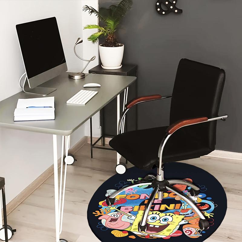 

1pc Bikini Bottom Characters Round carpet, Made of Polyester,Perfect for Decorating Office Chairs, Living Rooms,fplt107 80cm by 80cm