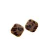 Leopard Print Square Stud Earrings for Autumn & Winter