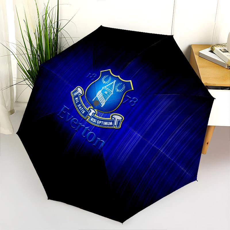 Vzor fotbalového klubu Everton, automatický skládací deštník, přenosný a skládací design, 8 drátů, vánoční nebo narozeninový dárek.