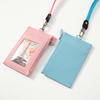 1Pcs Black Business Credit Card Id Badge Wallet Pouch Women Men Coin Card Purse Holder Neck Strap Student Bus Card Bags