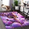 1pc Anime Deer with Flowers Chair Mat Office Desk Pad, Non Slip Carpet for Home Decor, Suitable for All Seasons, Gaming Room