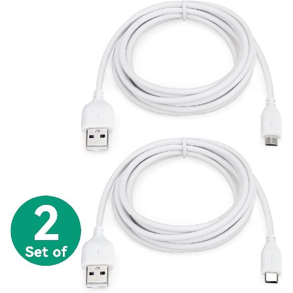 Charger Cord Replacement for Kindle Fire, Paperwhite, Amazon Fire Tablet, Oasis e-Reader - White 6 ft