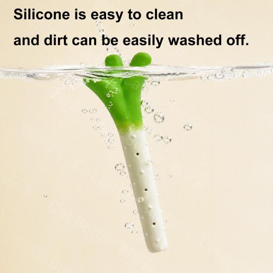 Pet Supplies for Cats And Kittens Silicone Scallion Cat Toy, Kitten Chew Toy with Silver Vine Crinkle Safe Teething Toys Small Paper,