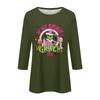 3/4 Sleeve Tops For Women T-Shirt Casual Christmas Print Tops T Shirt Round Neck Pullover Blouse
