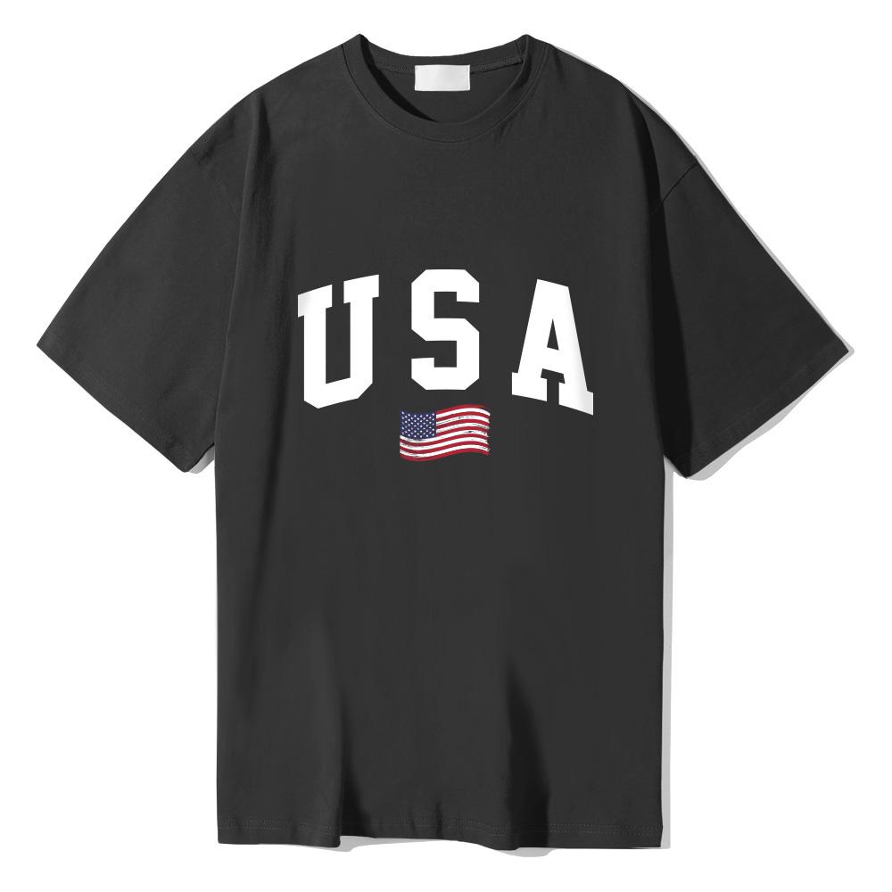 YDA Usa Logo Oversized Short Sleeve T-Shirt_Ltss019Bk