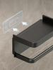 1pc No-drill Adhesive Wall Mounted Toilet Paper Holder With Storage Shelf