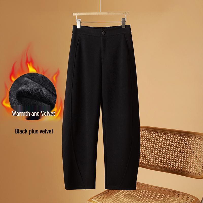 Wool Sickle 2025 Fleece-Lined Plus Size Slimming Women's Pants for Autumn/Winter