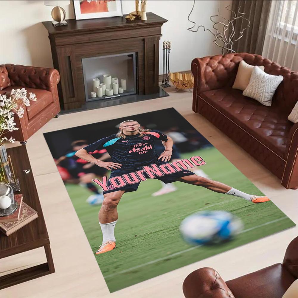 Haaland 270 Customize Text Floor Mat Design for Decorate room Game Room Foyer Bedrooms Anti-slip Rug Anime Office Decor Wedding Party Gift