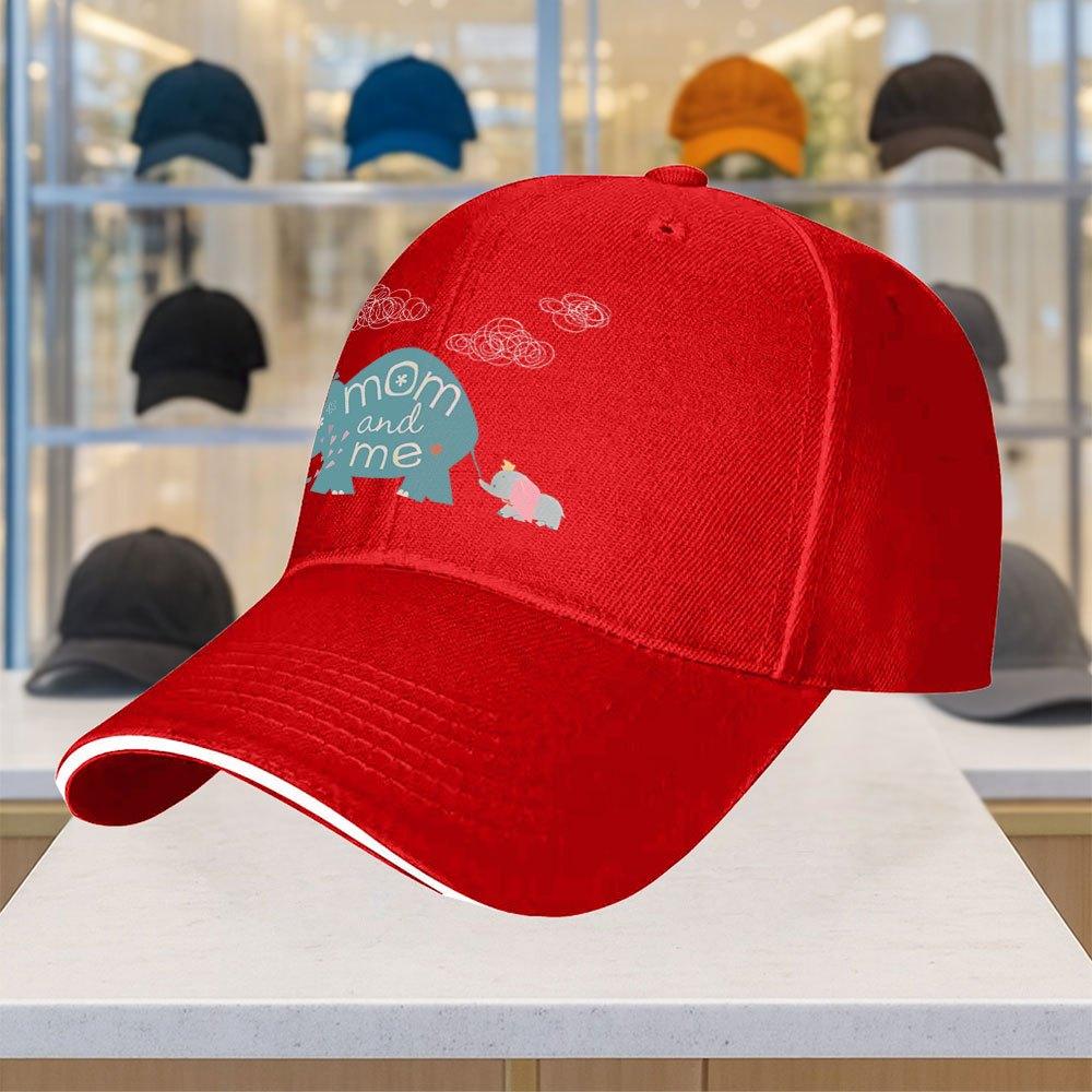 

Mom and Me Elephant Baseball Cap Unisex Polyester Adjustable Lightweight Hat for Adults Outdoor Casual One Size